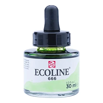 Imagen de Royal Talens Ecoline Acuarela Líquida Frasco 30 ml Verde 666 (11256661), Pastel Green, Talla única, 3