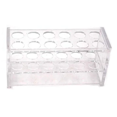 Imagen de feedal Soporte para tubos de ensayo acrílico transparente 12 enchufes (10ml)