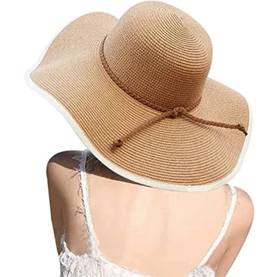 Imagen de DRESHOW Mujer Sombrero Plegable Verano ala Ancha de Playa UPF 50+