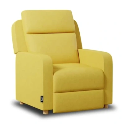 Imagen de Nalui Sillón Relax Reclinable One Fabric (77x87x95cm) con Apertura Push Manual y Estructura Reforzada. para el Salón Tapizado en Tela Reclinación 160º Mostaza