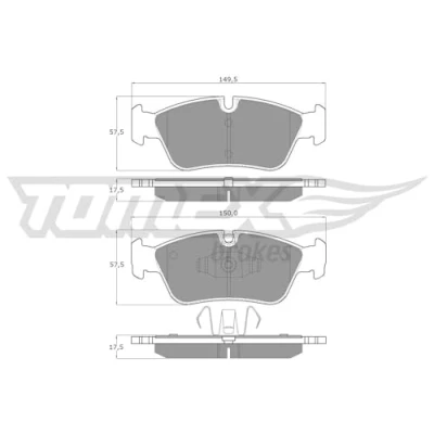 Imagen de TOMEX brakes TX 14 35 Juego de pastillas freno Eje delantero preparado para indicador desgaste BMW: 3 Berlina, 1 Hatchback