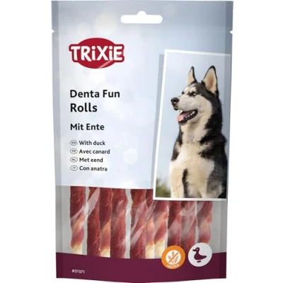 Imagen de Trixie Tiras Masticables Denta Fun, Pato, 12cm, 10uds/80g
