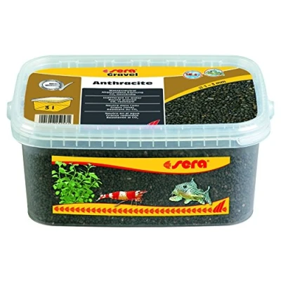 Imagen de sera Gravel Anthracite 1 3 mm 3000 ml Grava Natural de Color Antracita (Ø mm) para Todos los acuarios Agua Dulce y Salada