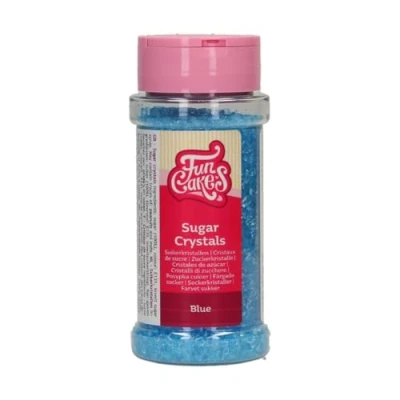 Imagen de FunCakes Sugar Crystals, Azul: Espolvoreado para Tartas, Gran Sabor, Perfecto Decorar Cupcakes. 80 g.