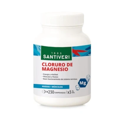 Imagen de SANTIVERI Quanticum Cloruro magnésico: Bote de 230 comprimidos (100 mg magnesio por comprimido)