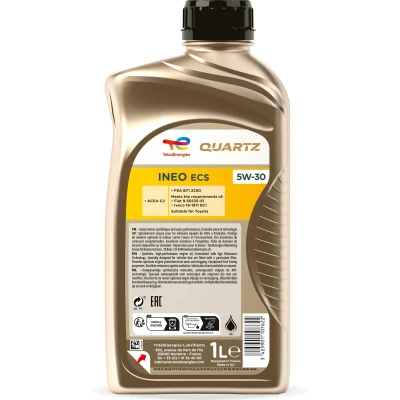 Imagen de Total Quartz INEO ECS 5W 30 1L Aceite de motor 2198453 PEUGEOT: 508 I Berlina, Expert II Furgón, Tepee, CITROËN: C5 III Familiar, 3