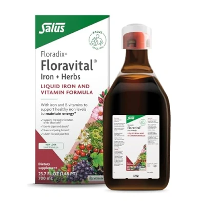 Imagen de Salus Floradix Floravital Suplemento de Hierro Reduce el Cansancio y la Fatiga 250 ml Contiene Orgánico Vitaminas B2, B6, B12 C Ideal para Personas con Intolerancias