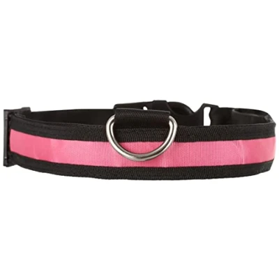 Imagen de KABB SUN 46 06 LED Perro, llevó USB Recargable Seguridad para Mascotas Impermeable hasta la Longitud de 65 cm Collar Destello Ajustable, Rosa