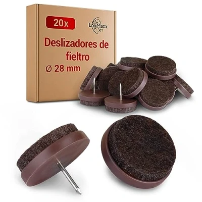 Imagen de LouMaxx 20 alianti in feltro para sillas con Clavo Redondo (Ø 28 mm)