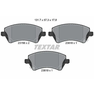 Imagen de TEXTAR 2376601 Juego de pastillas freno con avisador acústico desgaste TOYOTA: Corolla IX Hatchback, Berlina, X Berlina