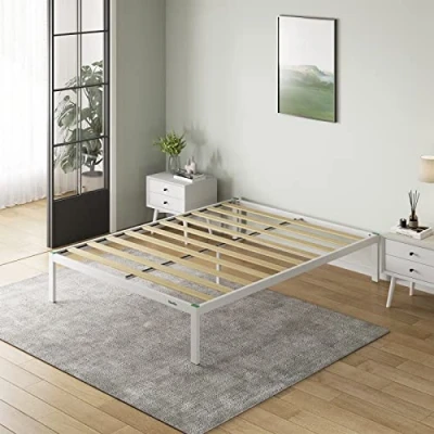 Imagen de Novilla Somier 100x200 cm con 5 Patas Altas, 30cm Altura, Eco Estructura metálica de Cama Acero láminas chopo, Anti Ruido y fácil Montar, 100 x 200 (Esencial, Blanco)