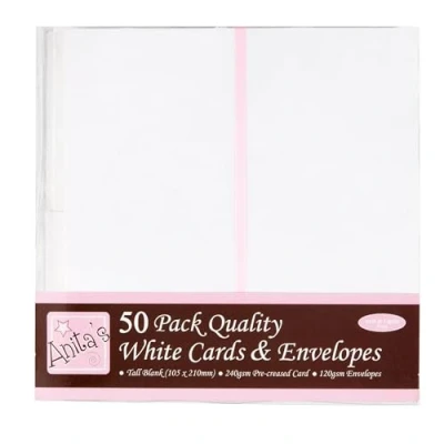 Imagen de Anita&#039;s Tall Card and Envelope, Pack of 50, White
