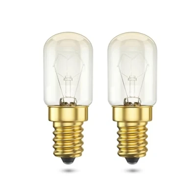 Imagen de Aurahome Bombilla Horno 300 Grados E14, Lampara de Sal E14 T22 Regulable Luz Cálida 2700K 300LM 42W para Microondas/Lampara Sal/Frigorifico/Máquina Coser/Nocturnas (2 Unidad