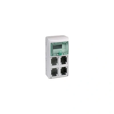 Imagen de Schneider Electric 13179 Cofret Kaedra para tomas Alimentación, 236 x 460 mm, 8 Módulos, 4 Aperturas