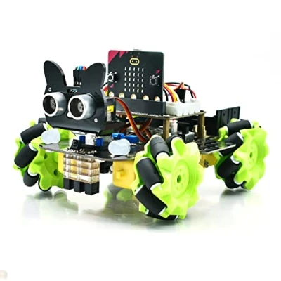 Imagen de KEYESTUDIO BBC Micro:bit 4WD Mecanum Robot Car Kit Gráfico Makecode Programación con Microbit V2, 20 Proyectos Programable Coche para Adultos Adolescentes Stem Educación