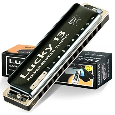 Imagen de East top Lucky 13 Bass Plus Blues Harmonica Agujeros Diatonic Arpa Boca Órgano Profesional Instrumentos Musicales PowerBender C clave para Adultos