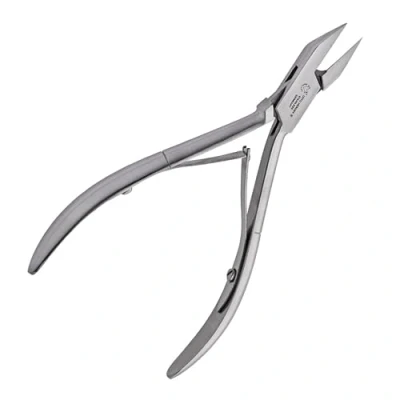Imagen de OTTO HERDER Manicure Alicates de esquina 13 cm acero Inoxidable con punta fina para trabajos difíciles en el pliegue las uñas y encarnadas, Plata
