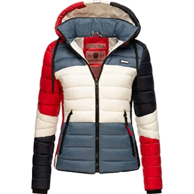 Imagen de Navahoo Lulana Multikulti Chaqueta de entretiempo para mujer, ligera, con bloques colores, tallas XS 3XL, Tricolor francés multicolor, S