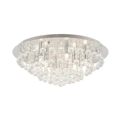Imagen de Lindby plafón Antonino, 8 luces, cromo, cristal, 55cm