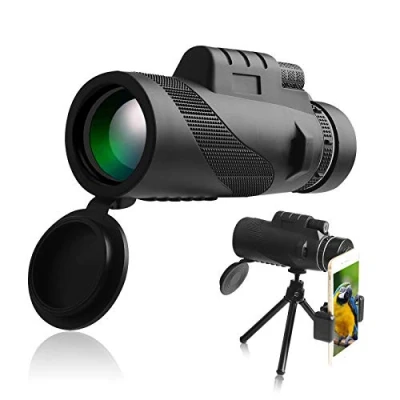 Imagen de AYYDS Telescopio Monocular 40x60 HD Impermeable para Movil con Soporte Smartphone y Trípode Caza &amp; Observación de Aves