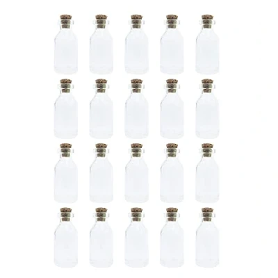 Imagen de WYAN 20 Pcs 5ML botellas Cristal pequeñas,Botellas De Cristal,Mini Frascos Herméticos,para Regalitos Boda, Fiesta, Especias y Mermelada