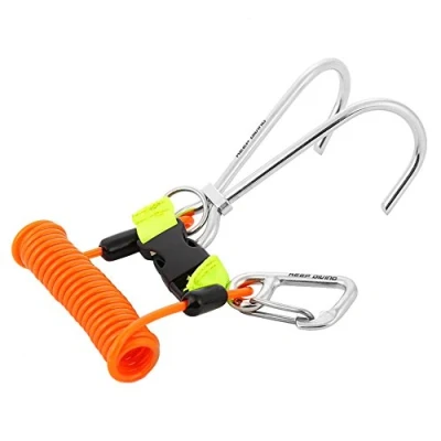 Imagen de Gancho de Buceo, Ganchos la Deriva Filón Acero Inoxidable Espiral Unisex para Adulto Subacuático Doble(Orange)