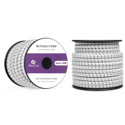 Imagen de Abma Cord Cuerda Elástica 6mm 10M de Lona Goma Tensora Expansora Negro&amp;Blanco