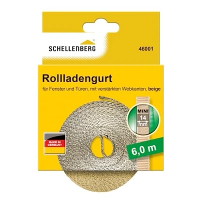 Imagen de Schellenberg 46001 Correa de persiana (14 mm, 6 m), color beige