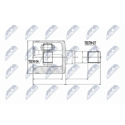 Imagen de NTY NPW DW 019 Junta Homocinética Caja de cambios manual Eje delantero, izquierda, lado engranaje CHEVROLET: Captiva