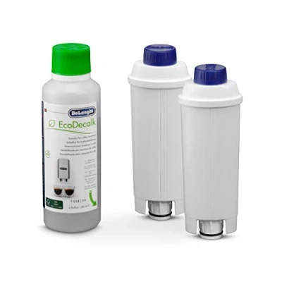 Imagen de De&#039;Longhi Set de 2 Filtros Agua para Máquina Café y EcoDecalk, Filtro Ablandador (Serie Ecam) Descalcificador (200ml) Café, DLSC322