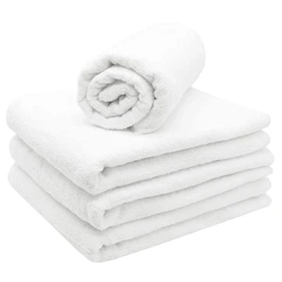 Imagen de ZOLLNER 4 Toallas de Sauna Blancas, Mezcla algodón, 70x180 cm, 330 g/m²