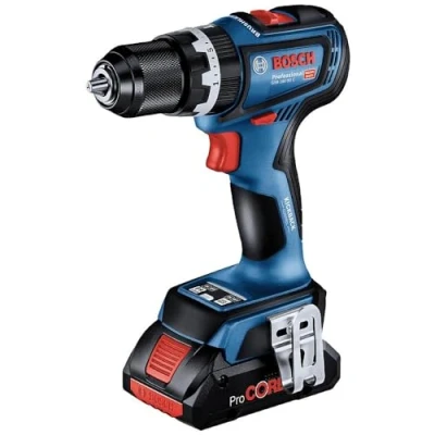 Imagen de Bosch Professional 18V System GSB 90 C Taladro percutor a batería (64 Nm, 2100 rpm, módulo Connectivity, 2 baterías ProCore x 4.0Ah, en L BOXX), Azul