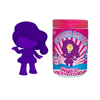 Imagen de Pinypon Surprise Reveal 1, muñeca Sorpresa de Color Morado, con 5 Accesorios para la Mini Figura y Ropa Sorpresa, niñas niños Desde 3 años, Famosa (PNY28100)