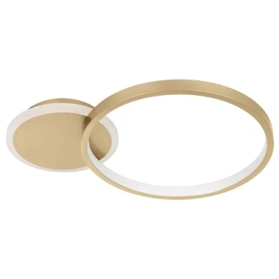 Imagen de Eglo LED lámpara de techo Gafares, iluminador regulable con control remoto, luminaria sala redonda aluminio y acero en blanco oro, luz cálido frío