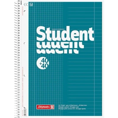 Imagen de Baier &amp; Schneider Cuaderno (en espiral, 4 orificios, 70 g/m², A4, 40 hojas cuadriculadas)