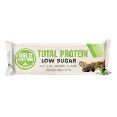 Imagen de Barrita Proteina baja en azúcar Goldnutrion Crema y Galleta 10 x 60g