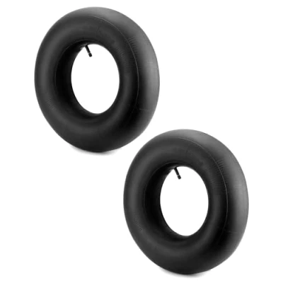 Imagen de QWORK® 2 Piezas 4.80/4.00 8 Tubos internos de reemplazo, Camara Rueda Carretilla, válvula Recta, para cortadoras césped, carretillas Mano