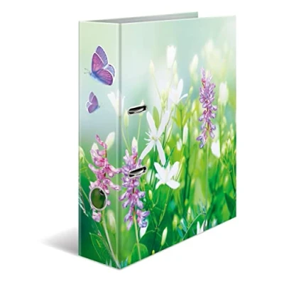 Imagen de HERMA carpeta A4 Green Wiese, 7 cm de ancho, anillas para niños con diseño plantas, colorido impresión interior y niñas