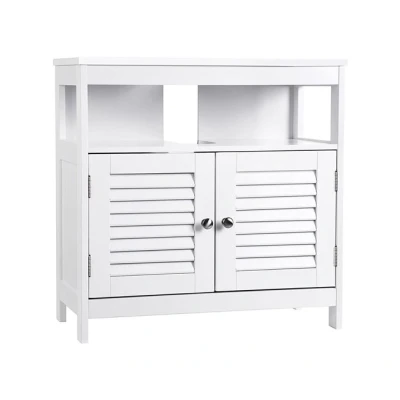 Imagen de VASAGLE Mueble Bajo Lavabo, de Baño, Armario con 2 Puertas Lamas, Mucho Almacenamiento, Estilo Moderno, 30 x 60 cm, Blanco BBC02WT