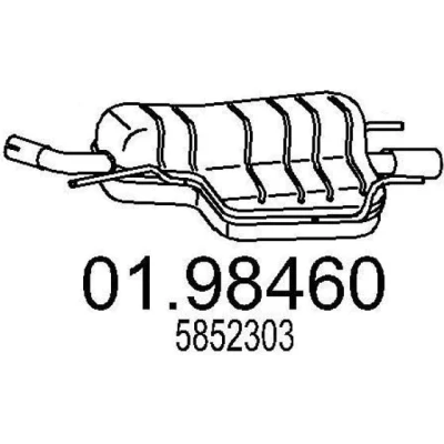 Imagen de MTS 01.98460 Silenciador trasero 900 OPEL: Astra H GTC