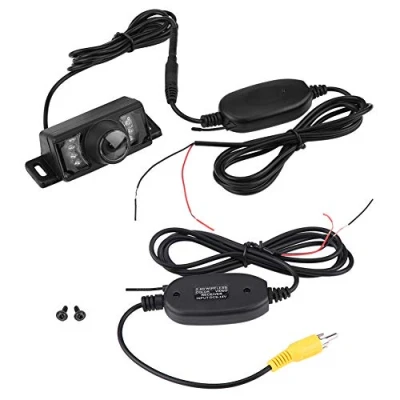 Imagen de Cámara de Marcha atrás para Coche Suuonee, 7 Piezas IR LED Versión Nocturna + Transmisor y Receptor Video inalámbrico RCA