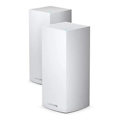Imagen de Linksys Velop MX10600 sistema WiFi 6 mesh tribanda (AX5300), router WiFi, repetidor, extensor, hasta 525 m² de cobertura, más 100 dispositivos, MU MIMO y controles parentales, paquete 2, negro