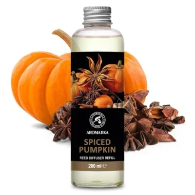 Imagen de Recambio Difusor de Calabaza Picante 200ml Relleno Difusores Aromáticos Ambientador Perfumado Fragancia para Habitación Aromaterapia Reed Diffuser Refill Spicy Pumpkin