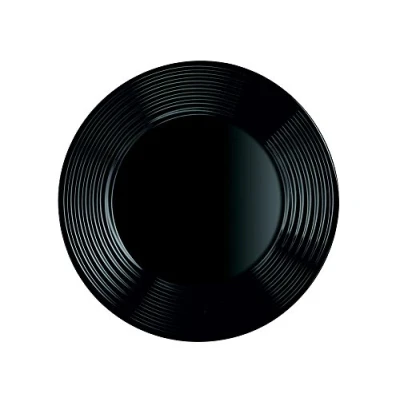 Imagen de dajar Plato llano Harena Luminarc, cristal, Negro, 25 x 2,3 cm