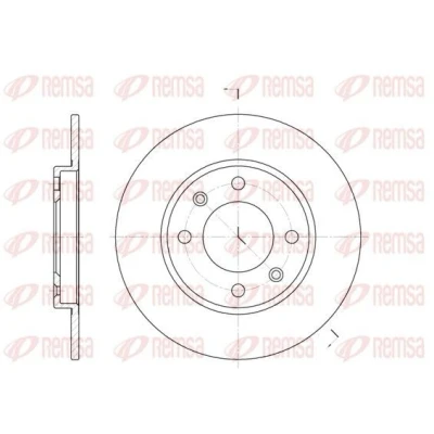 Imagen de REMSA 6128.00 Disco de freno Eje trasero 247, 247 8 4 macizo CITROËN: Saxo Hatchback, Xsara Picasso, PEUGEOT: 206 Hatchback