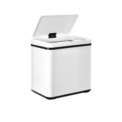 Imagen de WELL HOME Cubo de basura inteligente SIN patas con apertura automática y contacto manual 30L, 35,5x26x60cm color Blanco