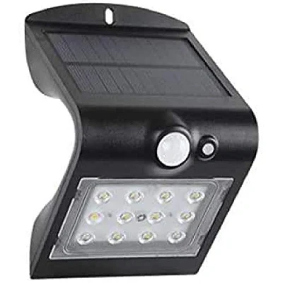 Imagen de Fbright Led Aplique Exterior Solar 1,5W con Sensor de Presencia y Crepuscular IP65, 1.5 W, Negro