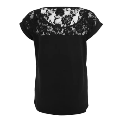 Imagen de Urban Classics Ladies TOP Laces TEE Camiseta estampada, Mujer, Talla: Large, Black