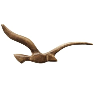 Imagen de BOLTZE Objeto de pared gaviota (3 piezas, madera, pájaros, marítimo, para pasillo, salón, comedor, decoración), color marrón