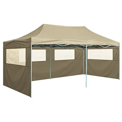 Imagen de vidaXL Carpa Plegable Profesional con 4 Paredes Tienda Campamento de Fiesta Eventos al Aire Pabellón Gazebo Jardín Acero 3x6m Crema